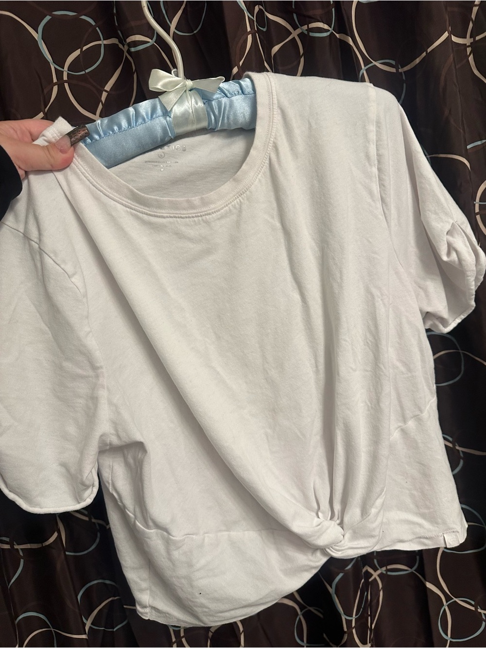 Twist-Front Short Sleeve Tee in White